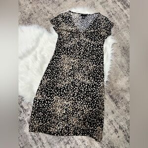 Apostrophe Women's Size Small Black And Brown Dress Short Sleeves